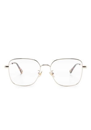 Chloé Eyewear tortoiseshell-effect metal-frame glasses - Gold