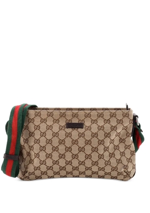 Gucci Pre-Owned Web Strap Messenger Bag GG Canvas Small crossbody bag - Brown