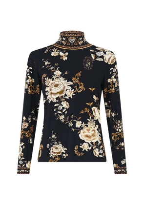 Camilla Flamenco Folklore floral top - Black