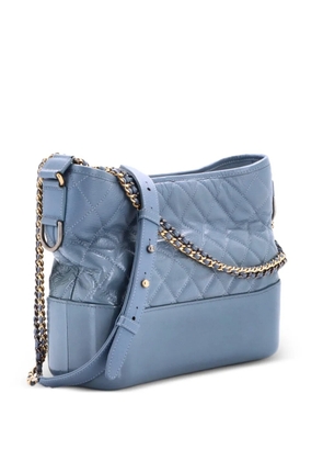 CHANEL Pre-Owned Gabrielle Quilted Goatskin and Patent Medium hobo bag - Blue