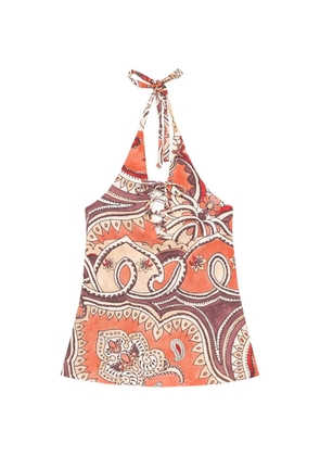 MALIPARMI geometric-pattern top - Orange
