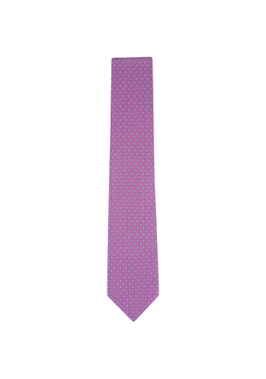 Ferragamo bird-print tie - Pink