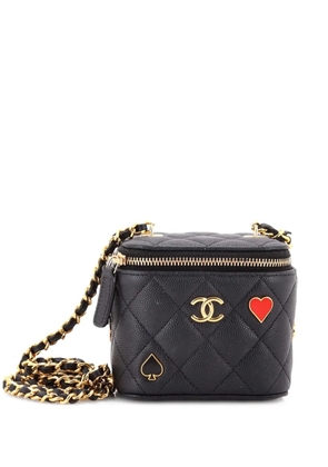 CHANEL Pre-Owned Coco Casino Vanity Case with Chain Quilted Caviar Mini crossbody bag - Black