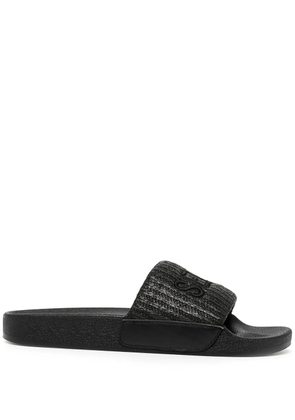 Senso Elly II logo-embroidered slides - Black
