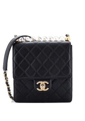 CHANEL Pre-Owned Chic Pearls Flap Bag Quilted Lambskin Mini crossbody bag - Black