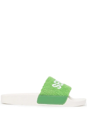Senso Elly logo-embroidered slides - Green