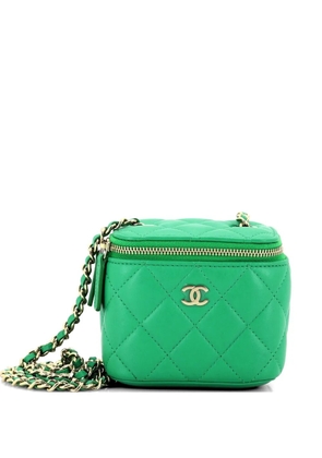 CHANEL Pre-Owned Classic Vanity Case with Chain Quilted Lambskin Mini crossbody bag - Green