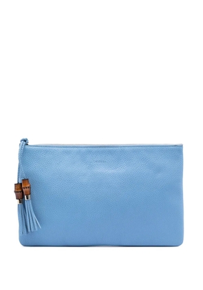 Gucci Pre-Owned 2016-2025 Calfskin Bamboo Tassel clutch bag - Blue