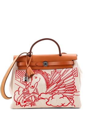 Hermès Pre-Owned Herbag Zip Pegase Pop Toile and Leather 31 shoulder bag - Brown