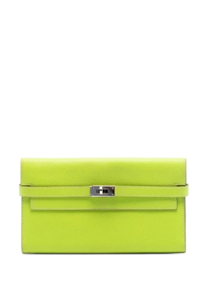 Hermès Pre-Owned 2012 Chevre Mysore Vero Kelly Longue Wallet long wallets - Green
