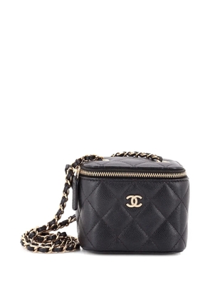 CHANEL Pre-Owned Classic Vanity Case with Chain Quilted Caviar Mini pouch - Black