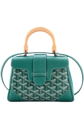 Goyard Pre-Owned Saigon Top Handle Bag Coated Canvas with Leather Mini shoulder bag - Green