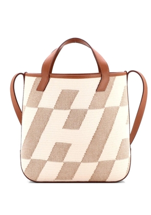Hermès Pre-Owned Cabas H en Biais Tote Canvas with Leather 27 shoulder bag - Brown