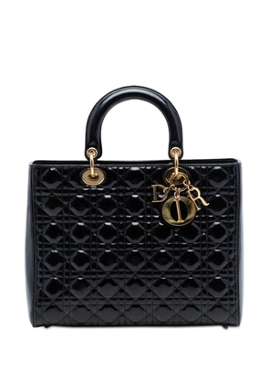 Christian Dior Pre-Owned 2012 Large Patent Cannage Lady Dior satchel - Black