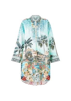 Camilla printed shirt dress - Blue