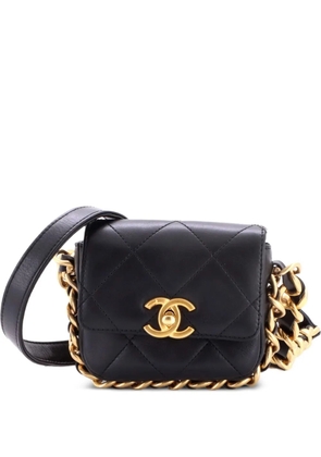 CHANEL Pre-Owned Framing Chain Flap Bag Quilted Calfskin Mini crossbody bag - Black