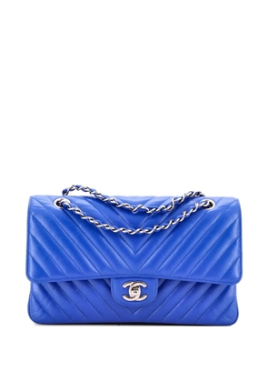 CHANEL Pre-Owned Classic Double Flap Bag Chevron Lambskin Medium shoulder bag - Blue