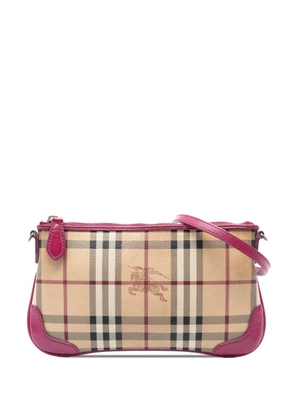 Burberry Pre-Owned 2000-2017 Haymarket Check Coated Canvas Peyton crossbody bag - Pink