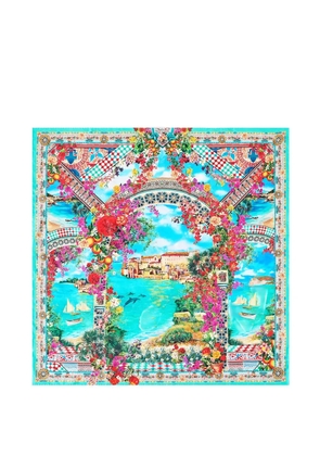 Camilla Meet Me In Mallorca printed scarf - Blue