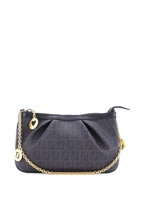 Fendi Pre-Owned Chain Pochette Zucchino Coated Canvas clutch bag - Black