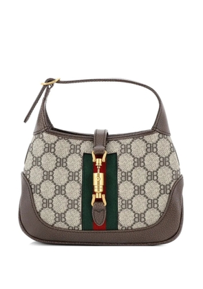 Balenciaga Pre-Owned x Gucci The Hacker Project Jackie 1961 Hobo BB Coated Canvas Mini shoulder bag - Brown