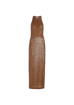 STAUD Bree sequin maxi dress - Brown