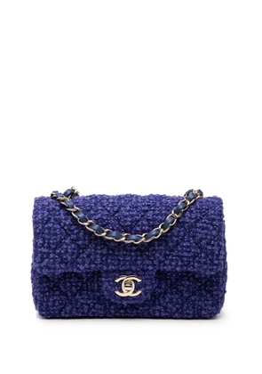CHANEL Pre-Owned 2021-2025 Mini Rectangular Classic Tweed Single Flap crossbody bag - Blue