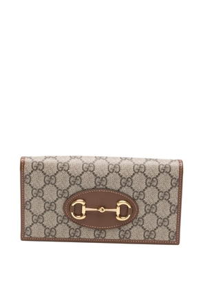 Gucci Pre-Owned Horsebit canvas clutch bag - Neutrals
