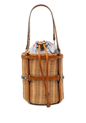 Gucci Pre-Owned 2016-2026 Small Cestino Wicker bucket bag - Brown