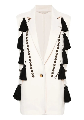 Max Mara tassel-embellished gilet - Neutrals