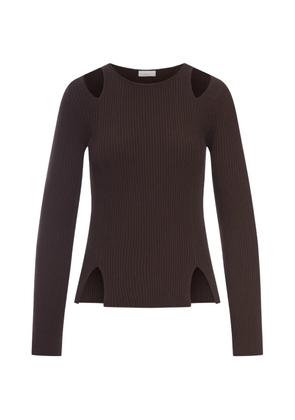 Roberto Collina ribbed cut-out sweater - Brown