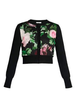 ERDEM floral-print wool cardigan - Black