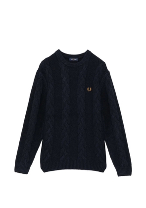 Fred Perry cable knit crew neck sweater - Blue