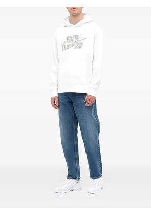 Nike striped-logo hoodie - White