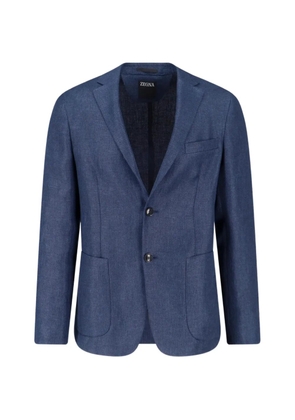 Zegna button single-breasted blazer - Blue