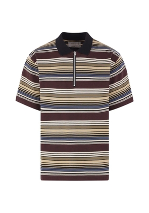 sacai striped polo shirt - Brown