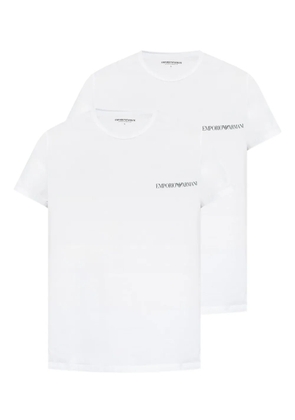Emporio Armani logo-embroidered T-shirts (pack of two) - White