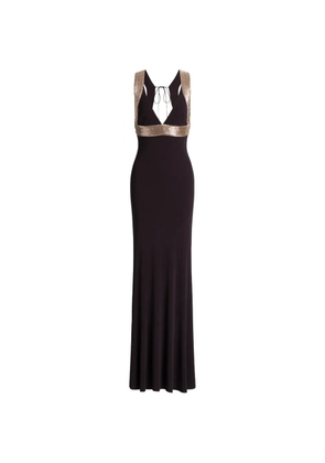 Alberta Ferretti V-neck maxi dress - Brown