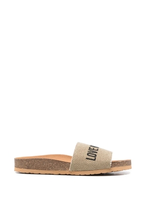 Love Moschino logo detail sandals - Neutrals