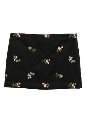 Cynthia Rowley floral-embroidered mini skirt - Black