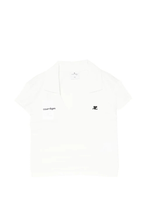 Courrèges logo-embroidered T-shirt - White