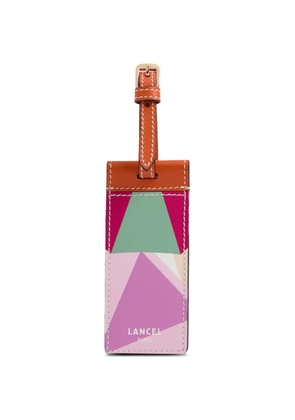 Lancel Beach geometric-pattern leather luggage tag - Pink