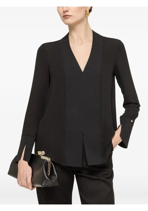 NISSA V-neck panelled top - Black