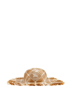 Burberry Knight Stamp fringed-details sun hat - Neutrals
