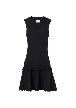 Claudie Pierlot scalloped ruffled knitted dress - Blue