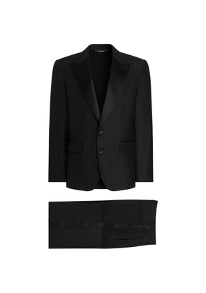 Dolce & Gabbana single-breasted suit in linen canvas - Black