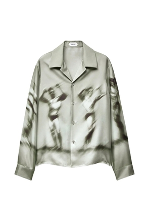 Versace printed silk twill slim shirt - Green