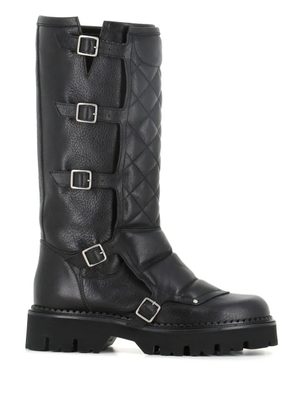 Sartore multi-way strap quilted leather boots - Black