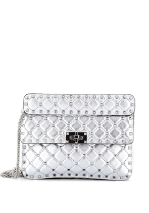 Valentino Garavani Pre-Owned Rockstud Spike Flap Bag Quilted Leather Medium crossbody bag - Metallic