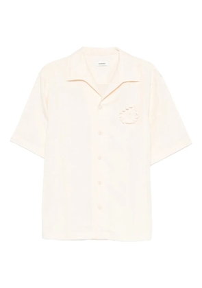 SANDRO embroidered-detail short-sleeve shirt - Neutrals